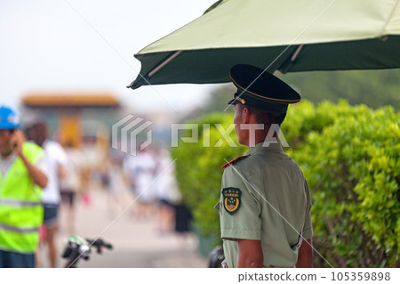 Officer of the People's Armed Police in Beijing 105359898