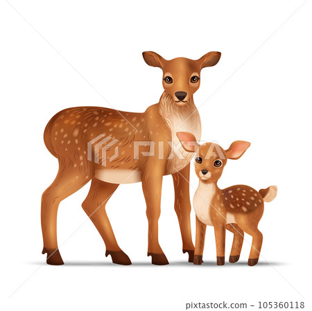 Deers Family Realistic Composition Deers Family Realistic Composition 105360118