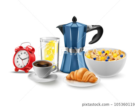 Morning Food Realistic Composition 105360119