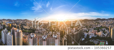 July 22 2023 the cityscape of the west Kowloon and Hong Kong, 105360257