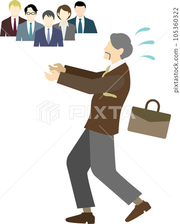 Illustration of a manager's uncle who organizes a company team Illustration of a manager's uncle who organizes a company team 105360322
