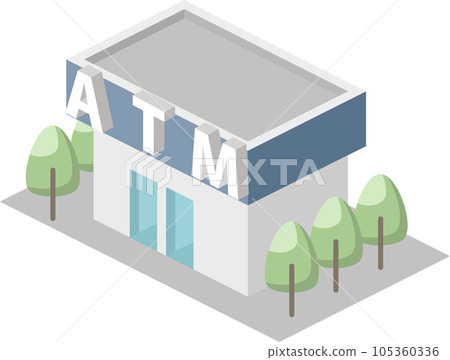 簡單 atm 的 3d 插圖 簡單 atm 的 3d 插圖 105360336