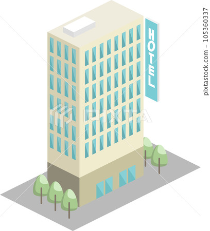 簡單酒店的 3d 插圖 簡單酒店的 3d 插圖 105360337