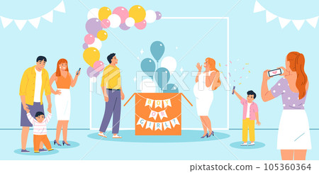 Baby Shower Illustration 105360364
