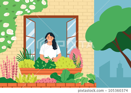 Community Garden Flat Poster 105360374