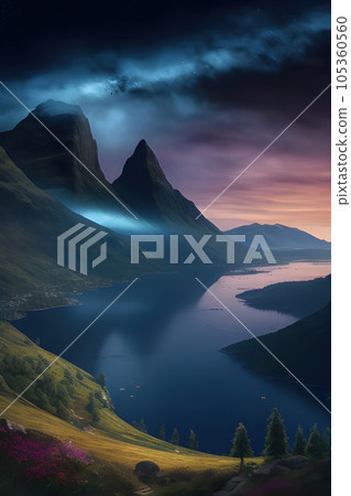 The scene is set in the majestic realm of Valhalla 105360560