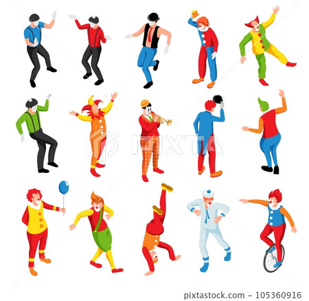 Clowns Isometric Set 105360916