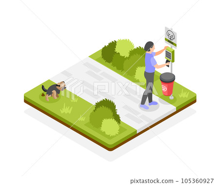 People Clean After Dog Concept 105360927