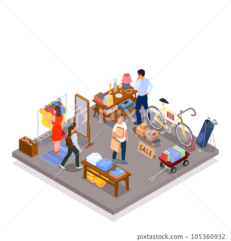 Garage Sale Isometric 105360932