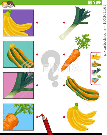 match fruit and vegetables and clippings educational activity match fruit and vegetables and clippings educational activity 105361165
