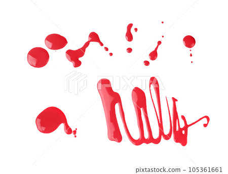 Nail Polish Splash Isolated, Natural Manicure Varnish Drops, Enamel Spill, Beige Nailpolish Blob 105361661