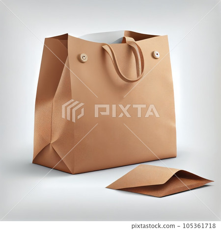 Shopping Bag, Handbag Mockup, Shoppingbag with Copy Space, Paper Tote, Abstract Generative AI Illustration 105361718
