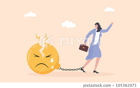 Stressed burden, anxiety or negative thoughts. Burnout in professional life, emotional collapse concept vector. 105362071