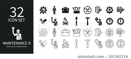 Icon set related to maintenance 105362154