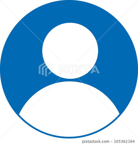 Person pictogram silhouette icon upper body avatar circle 105362164