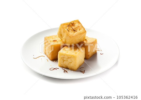 Stir Fried Tofu, Healthy Vegan Chinese Food, Fry Tofu, Abstract Generative AI Illustration 105362416