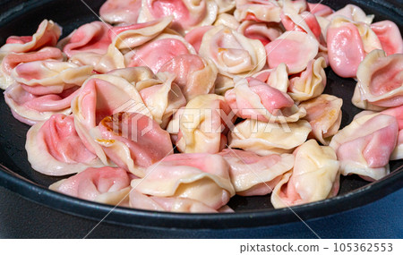 Dumplings with Cherries, Traditional Cherry Pierogi, Sweet Strawberry Vareniki, Fruit Ravioli Dumplings with Cherries, Traditional Cherry Pierogi, Sweet Strawberry Vareniki, Fruit Ravioli 105362553