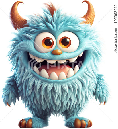 Funny furry cheerful monster - Stock Illustration [105362963] - PIXTA