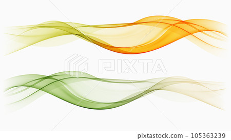 Set of abstract waves. The color of autumn colors. Wavy design element. Set of abstract waves. The color of autumn colors. Wavy design element. 105363239