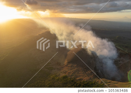 Smoke flow from Masaya volcano park Smoke flow from Masaya volcano park 105363486