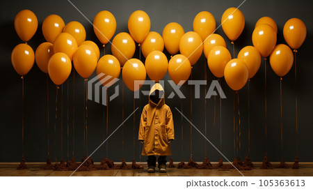 Minimalism expression that captures the basic elements of Halloween: Exquisite CG 105363613