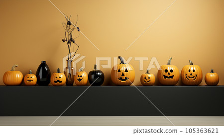 捕捉萬聖節基本元素的極簡表達：精緻的CG 105363621