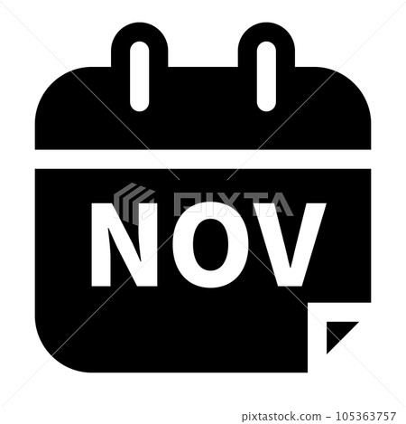 Filled style icons representing the month of November Filled style icons representing the month of November 105363757