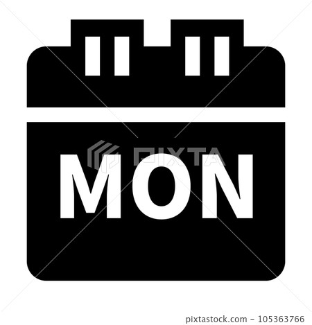 代表一周中的幾天、星期一的填充樣式圖標 105363766