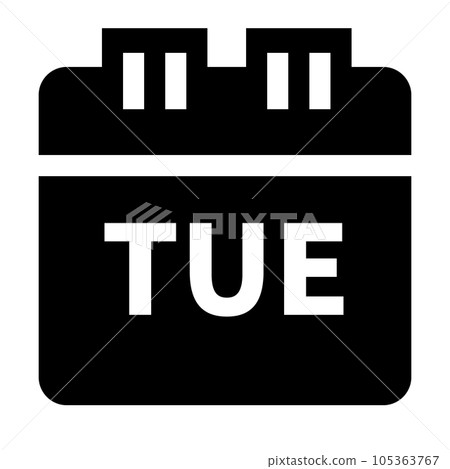 代表一周中的某一天（星期二）的填充樣式圖標 105363767