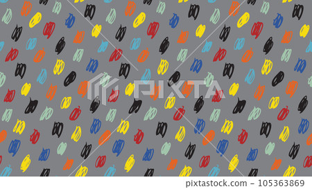 Wavy doodle seamless pattern. Bold ink lines ornament. Hand drawn color rough brush drawing. Smears scribbles grunge style wrapping paper. Vintage textiles fabric 1960 s Vector illustrations Wavy doodle seamless pattern. Bold ink lines ornament. Hand drawn color rough brush drawing. Smears scribbles grunge style wrapping paper. Vintage textiles fabric 1960 s Vector illustrations 105363869