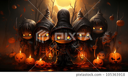 一個穿著成熟萬聖節服裝的孩子 105363918