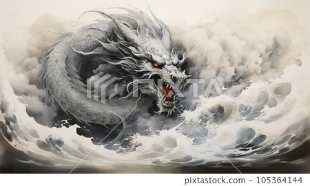 dragon watercolor 105364144