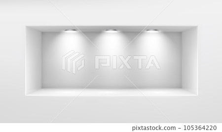 3d white niche shelf box showcase frame with light 3d white niche shelf box showcase frame with light 105364220