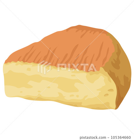 Hard type cheese illustration material 105364660