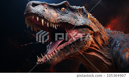 肉食性恐龍頭部插畫 105364907