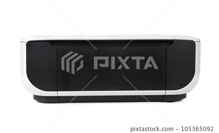 Black multi function printer isolated against a white background Black multi function printer isolated against a white background 105365092