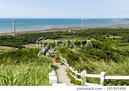 Wind power systems at Houlong Cape of Good Hope Scenic Area in Miaoli, Taiwan. Wind power systems at Houlong Cape of Good Hope Scenic Area in Miaoli, Taiwan. 105365486
