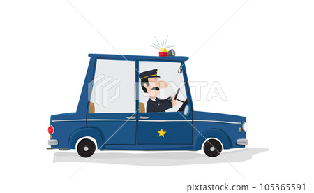 Police car and policeman drawing Police car and policeman drawing 105365591