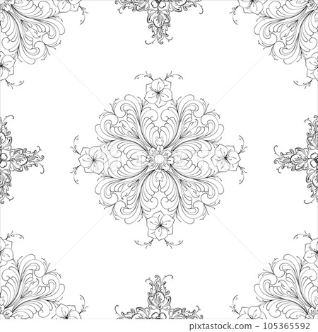 Hand drawn floral seamless pattern 1 Hand drawn floral seamless pattern 1 105365592