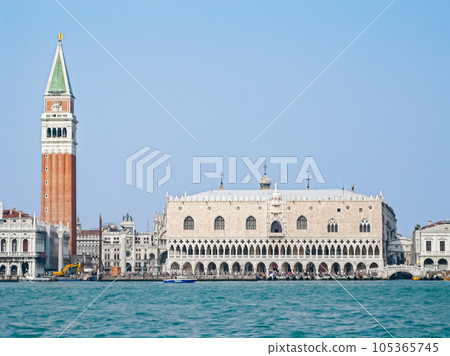 Piazza San Marco, Doge's Palace and Bell Tower in Venice Italy 105365745