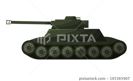 Military production. New type of weapon flat vector illustration. Military production. New type of weapon flat vector illustration. 105365907