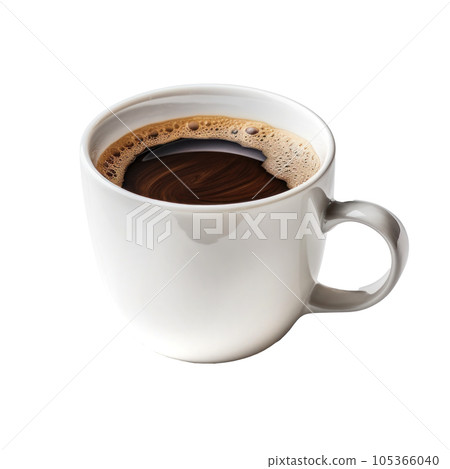 White cup with cappuccino isolated 105366040