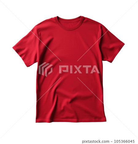 Red T-Shirt Mockup Isolated 105366045