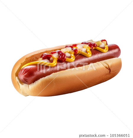 Hot dog isolated 105366051