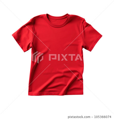 Red T-Shirt Mockup Isolated 105366074
