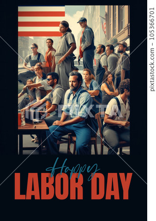 Happy Labor Day Greeting Poster Template Happy Labor Day Greeting Poster Template 105366701