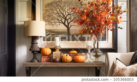 Autumnal hallway decor, interior design and house decoration, welcoming autumn entryway furniture, stairway and entrance hall home decor in an English country house and cottage style Autumnal hallway decor, interior design and house decoration, welcoming autumn entryway furniture, stairway and entrance hall home decor in an English country house and cottage style 105366803