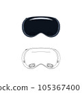 VR goggles (line drawing/coloring) 105367400