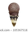 Double chocolate cone, illustration element, PNG. 105367518