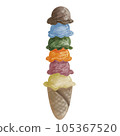 Multilayer ice cream cone, illustration element , PNG. 105367520
